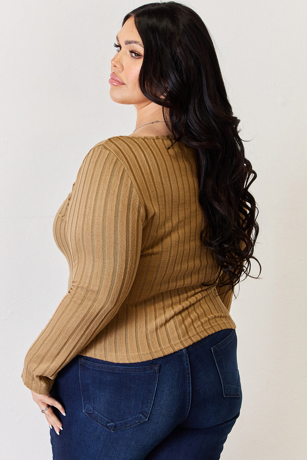 Basic Bae Full Size Ribbed Long Sleeve T-Shirt