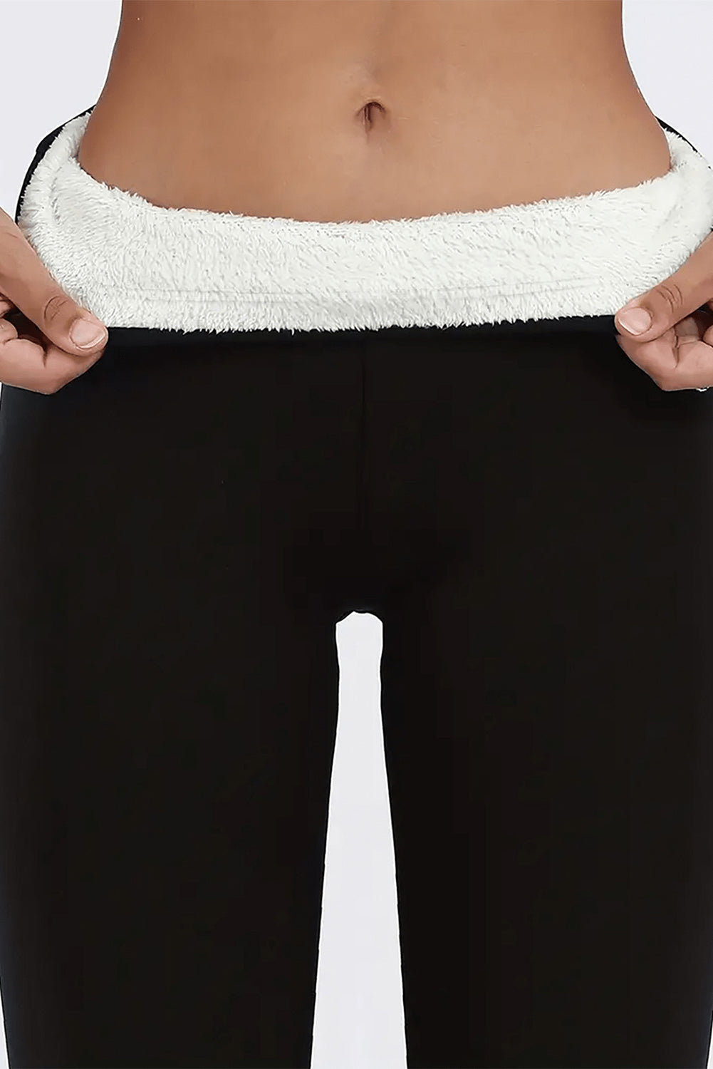 High Waist Wide Waistband Fleece Leggings