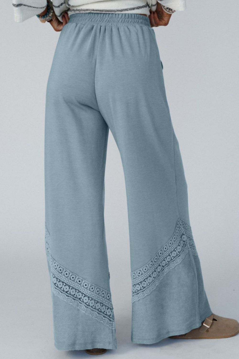 Lace Detail Wide Leg Pants