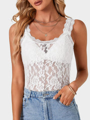 Lace Scoop Neck Tank