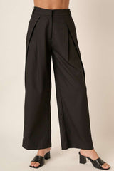 Mittoshop Deep Pleated High Waisted Wide Leg Pants