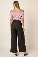 Mittoshop Deep Pleated High Waisted Wide Leg Pants