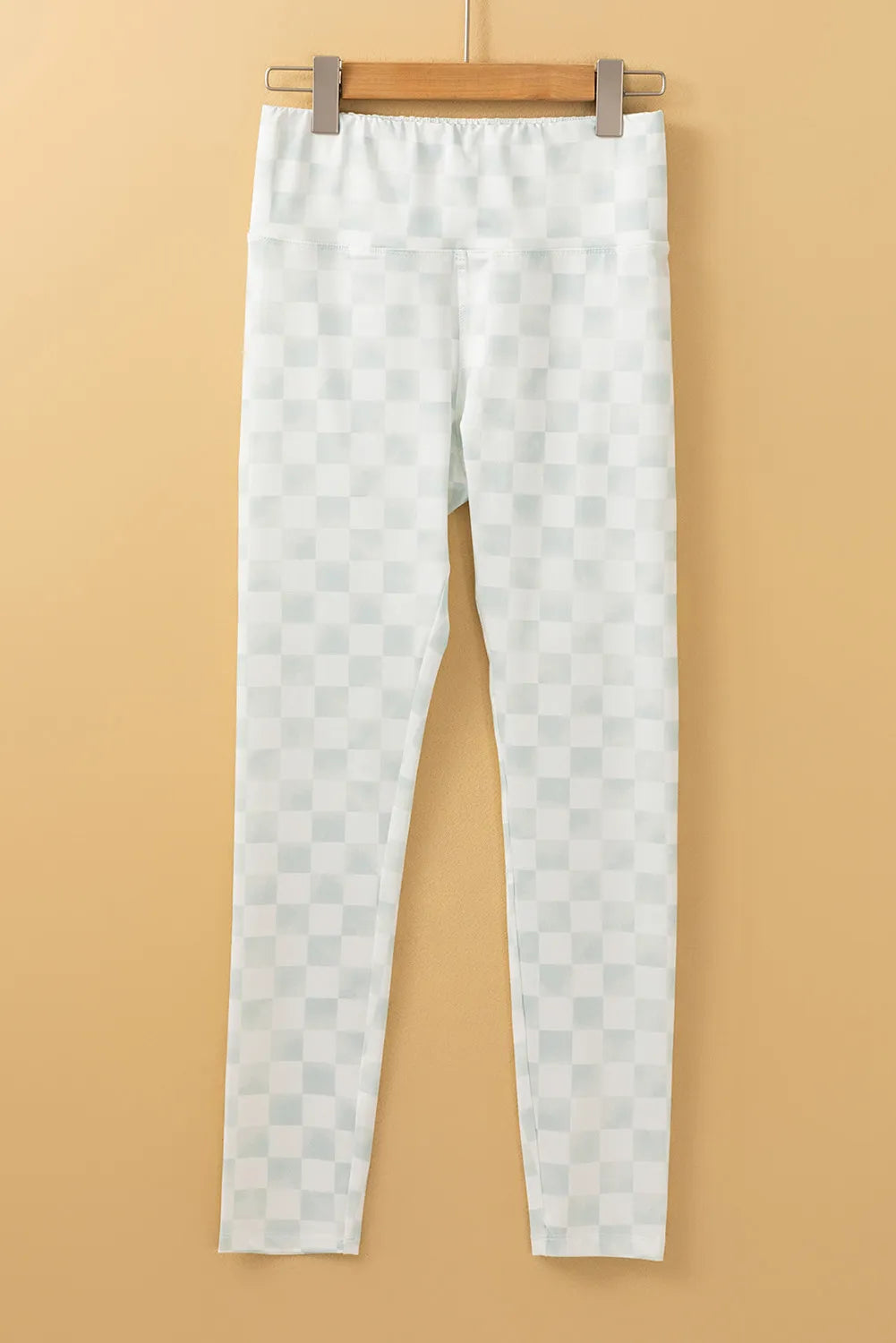 Checkered Elastic Waist Leggings